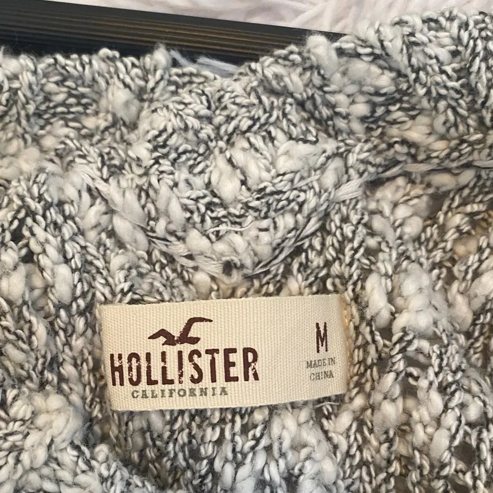 Hollister Marled Gray V-Neck Sweater